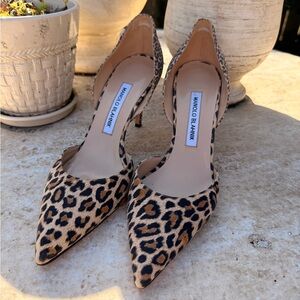Manolo Blahnik Leopard Print Pumps